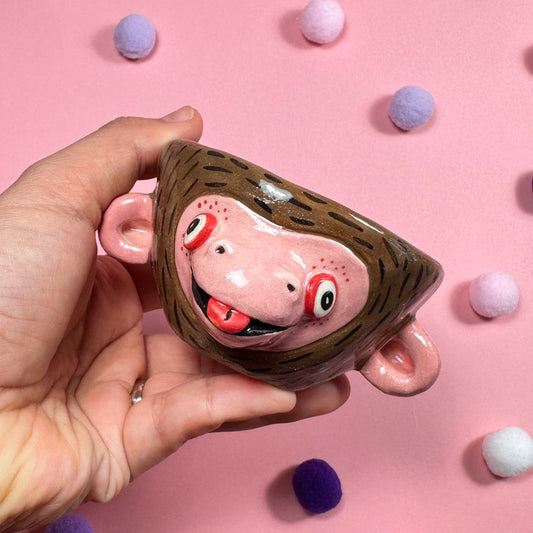 Tea bowl with a brain"Monkey" , 70ml